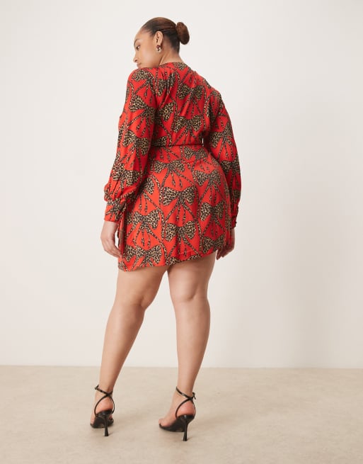 strapless open back dress Rent Lavish Alice Burgundy Satin Wrap Mini Dress