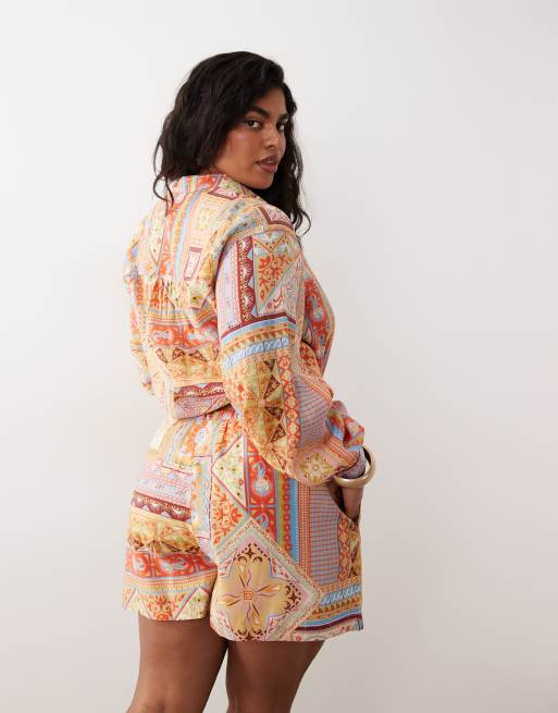Never Fully Dressed Plus - Short en tissu satiné à imprimé abstrait, 5 de 5