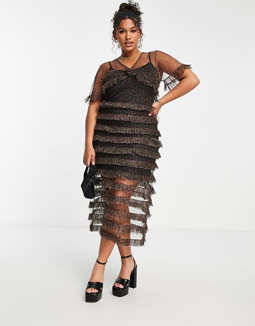 Leopard tiered ruffled dress Leopard tiered ruffled dress