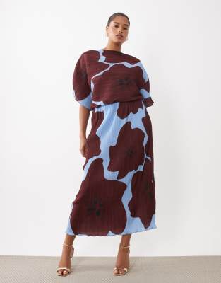 Never Fully Dressed Plus Tilly Off Shoulder Plisse Maxi Dress In Multi