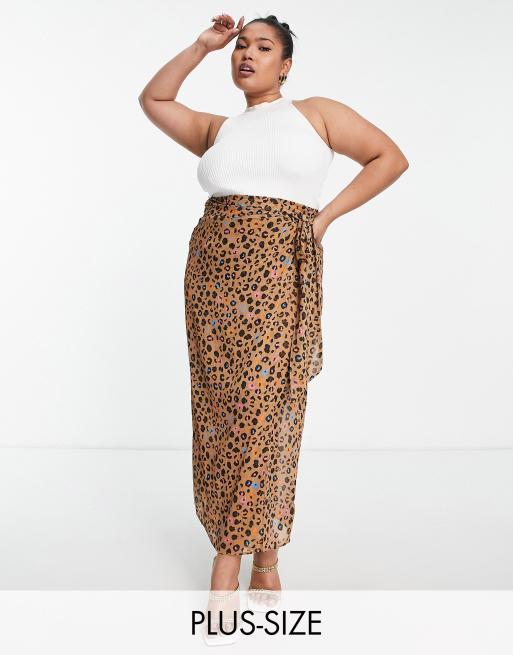 Leopard midi skirt on sale xxl