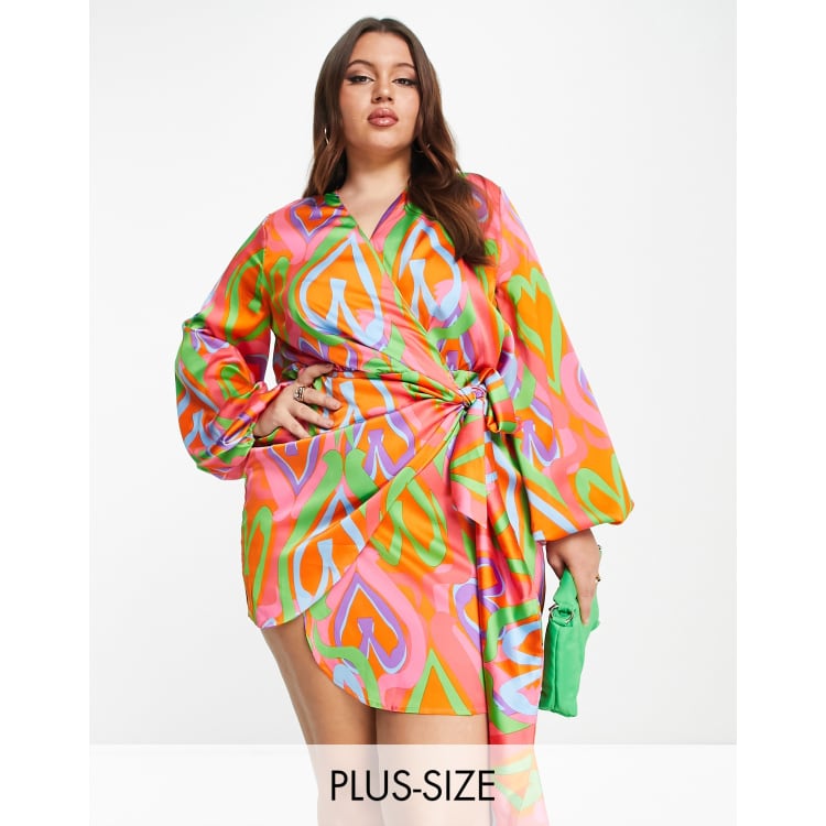 never fully dressed heart print wrap mini dress in black Heart Shaped Mini Dress Black