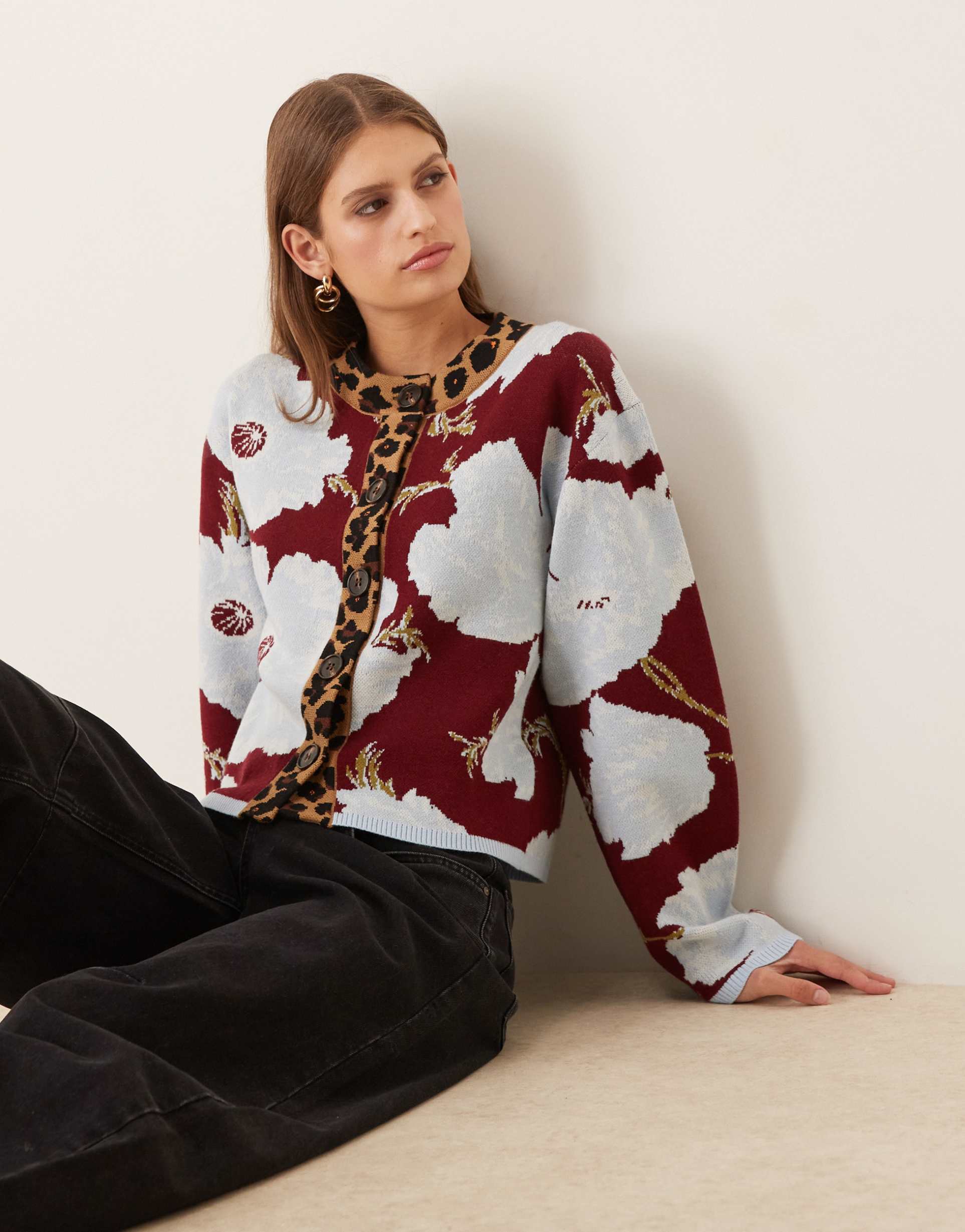 never fully dressed poppy cardigan in purple and blue