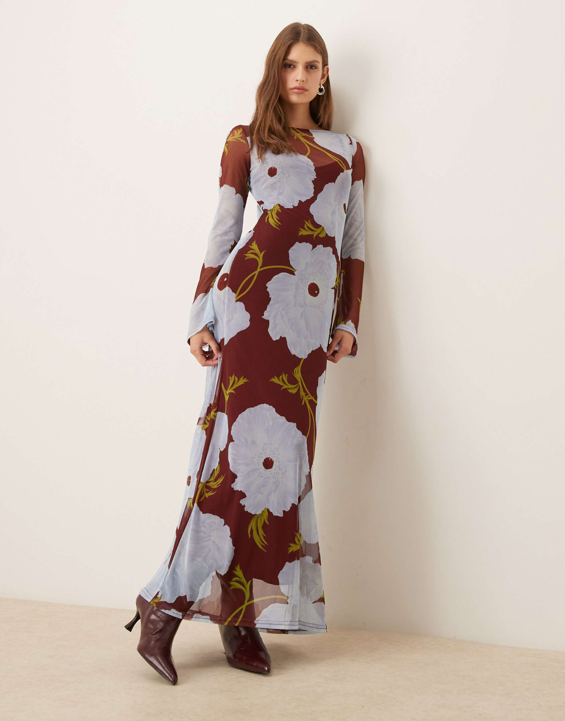 never fully dressed poppy mesh dress in purple and blue