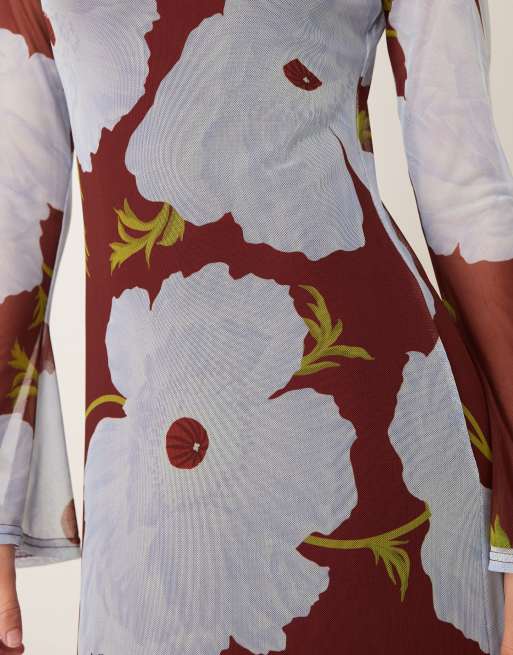 never fully dressed burgundy & blue poppy aria dress Never Fully Dressed Aria Dress Burgundy & Blue Poppy