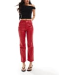 [Never Fully Dressed] Never Fully Dressed PU pants in red 1O Red