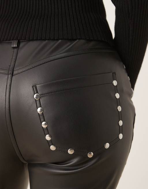 Never Fully Dressed PU studded pants in black, 4 of 5