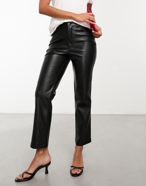 High waisted clearance pu trousers