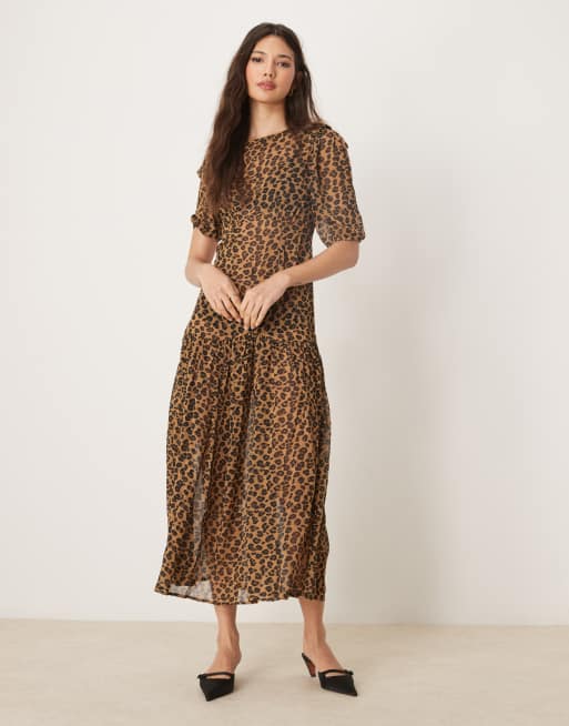 fitted lace wedding dress Francesca Sheer Maxi Dress Leopard – VRG GRL