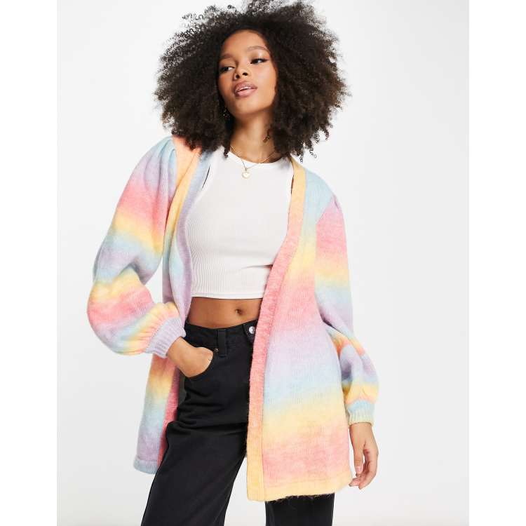 Pastel rainbow deals knit cardigan