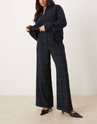 Never Fully Dressed Relaxed Tartan Plaid Pants In Blue