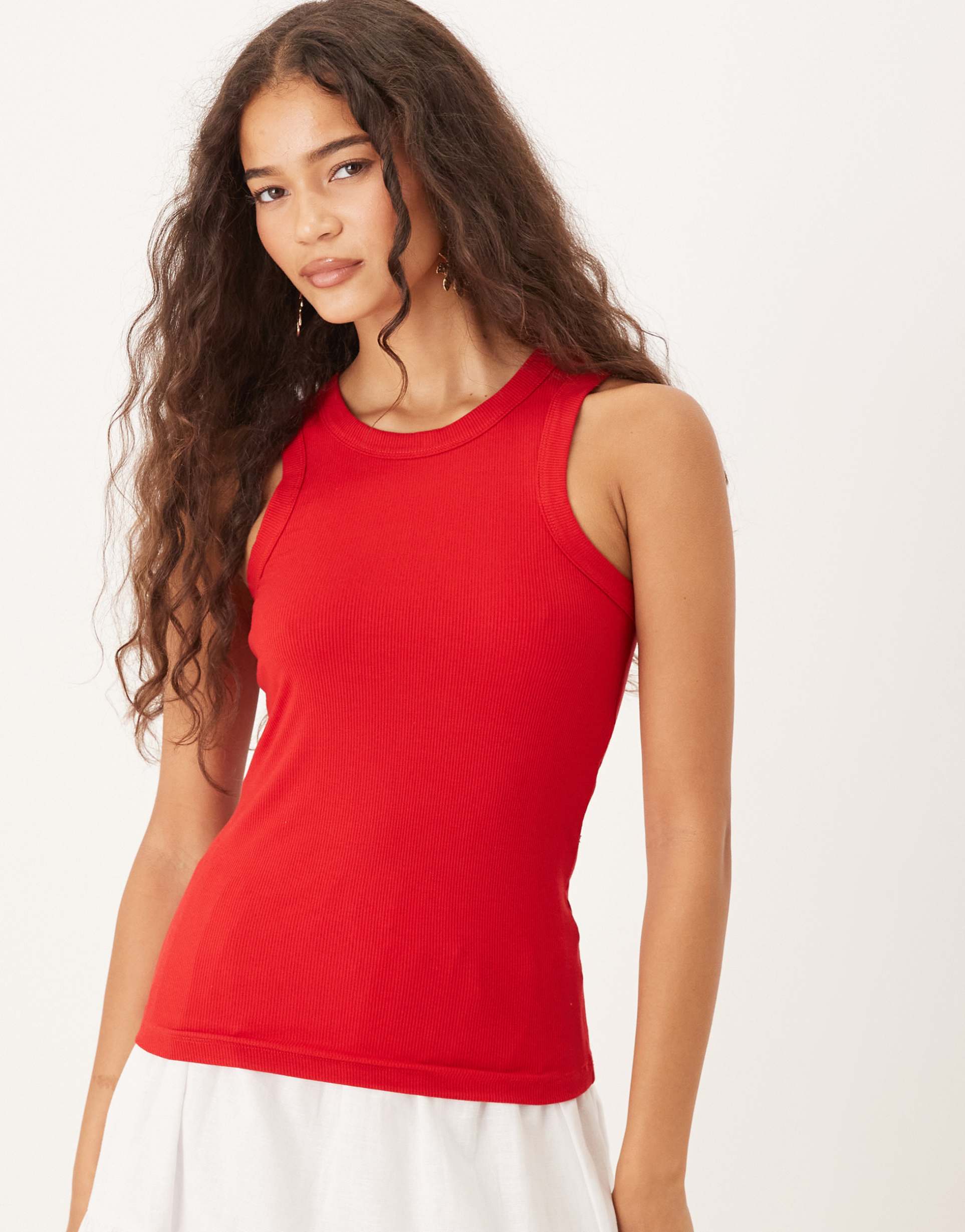 never fully dressed ribbed tank in red - part of a set
