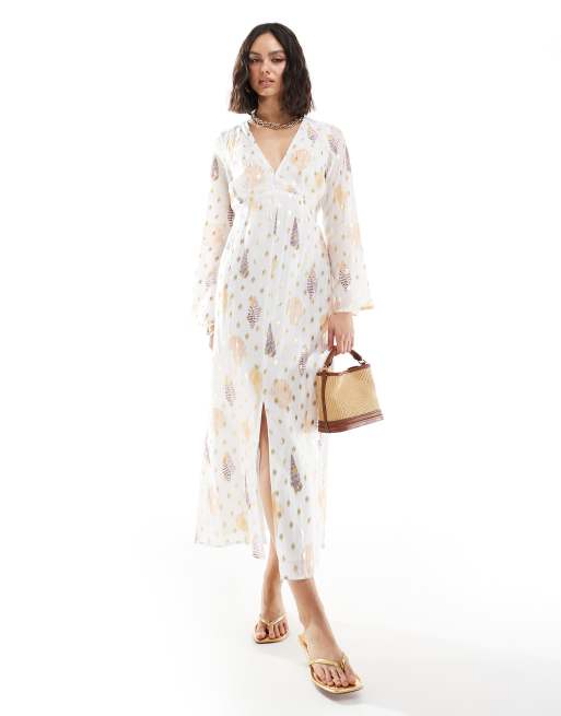 Never Fully Dressed - Robe longue à manches ballon - Crème