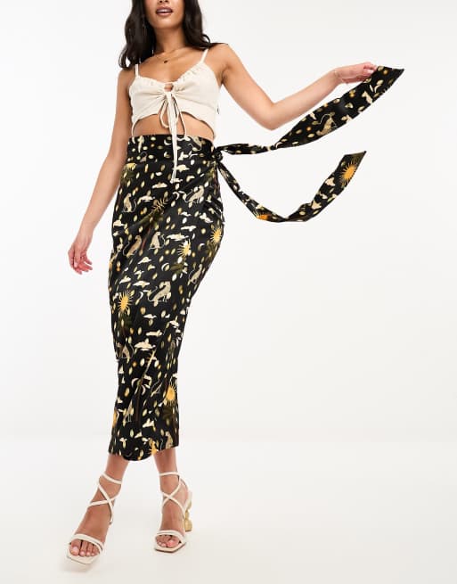 Jaspre wrap clearance leopard skirt