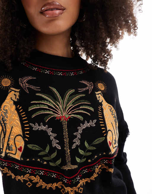 Never Fully Dressed Running Wild knit jumper co-ord in black, 2 of 4
