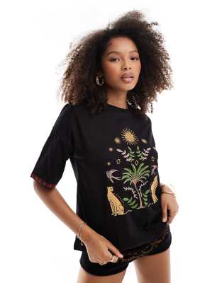 Never Fully Dressed Never Fully Dressed Running Wild t-shirt co-ord in black