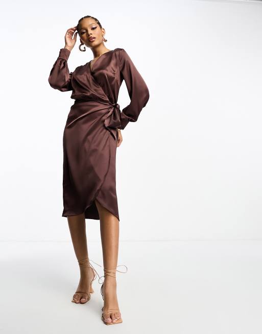 Silk wrap dress on sale midi