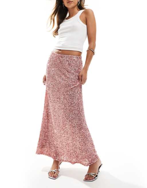 Pink maxi skirts hotsell