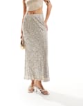 [Never Fully Dressed] Never Fully Dressed sequin maxi skirt in silver 6 Silver