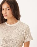 [Never Fully Dressed] Never Fully Dressed sequin t-shirt in silver (part of a set) 8 Silver