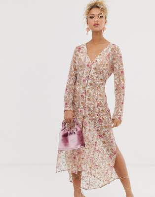 sheer floral dress