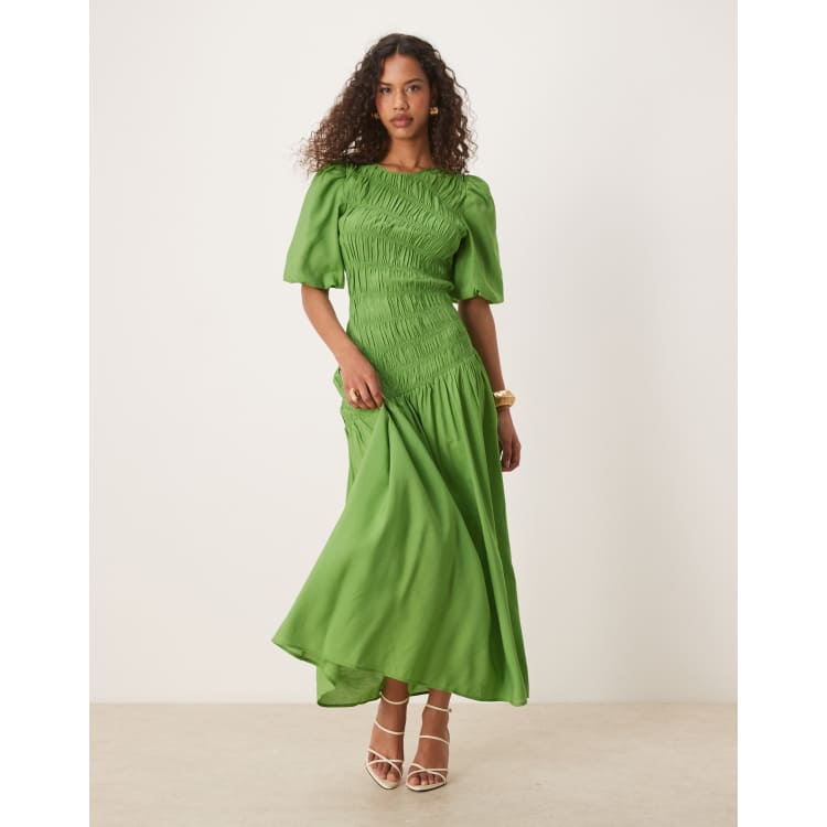 slim fit dress slacks The Green Boat Neck Cutout Back Midi Dress & Reviews - Green - Dresses