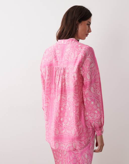 Never Fully Dressed shirt co-ord in pink paisley, 4 of 4