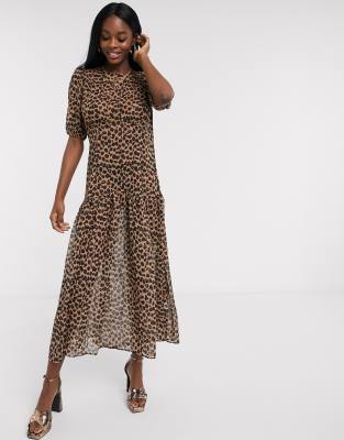 sheer leopard maxi dress