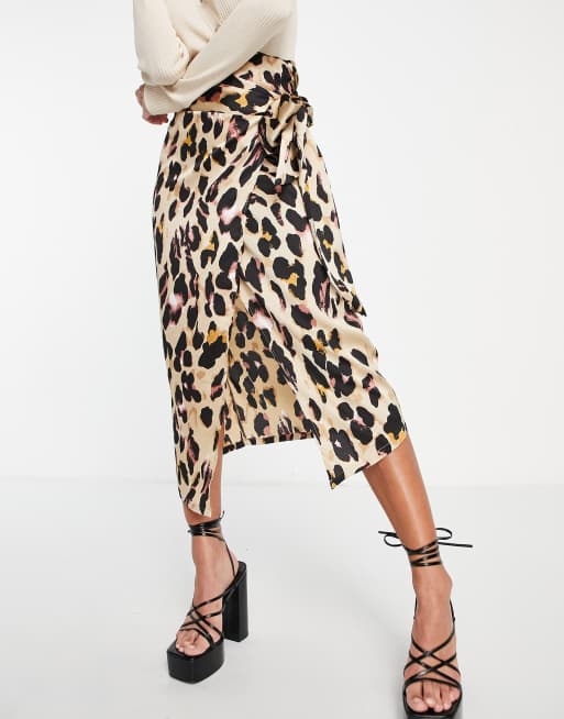 Never Fully Dressed - Slå-om-midinederdel i leopardprint - Del af sæt