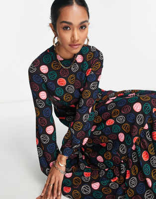 ◆Since Then◆ Mellow smoke long dress L194009 (PLUS) Long Illusion Neckline Lace & Soft Tulle