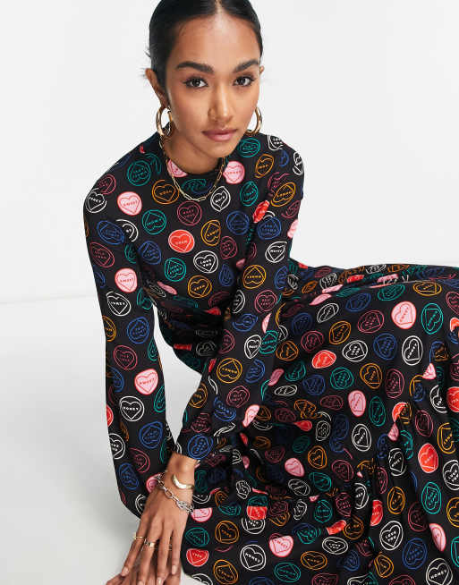 Never Fully Dressed smock midaxi dress in neon sweetheart