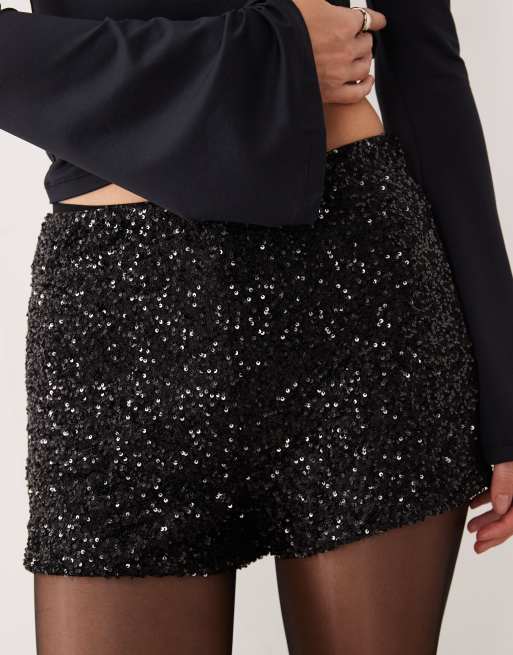 Never Fully Dressed - Sorte hotpants med pailletter, 3 af 5