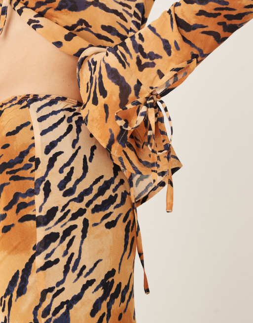 Never Fully Dressed – Spódnica maxi ze wzorem w paski tygrysa, część zestawu, 2 z 5