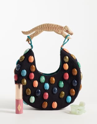 Never Fully Dressed Stone-detail Beaded Bag In Multi