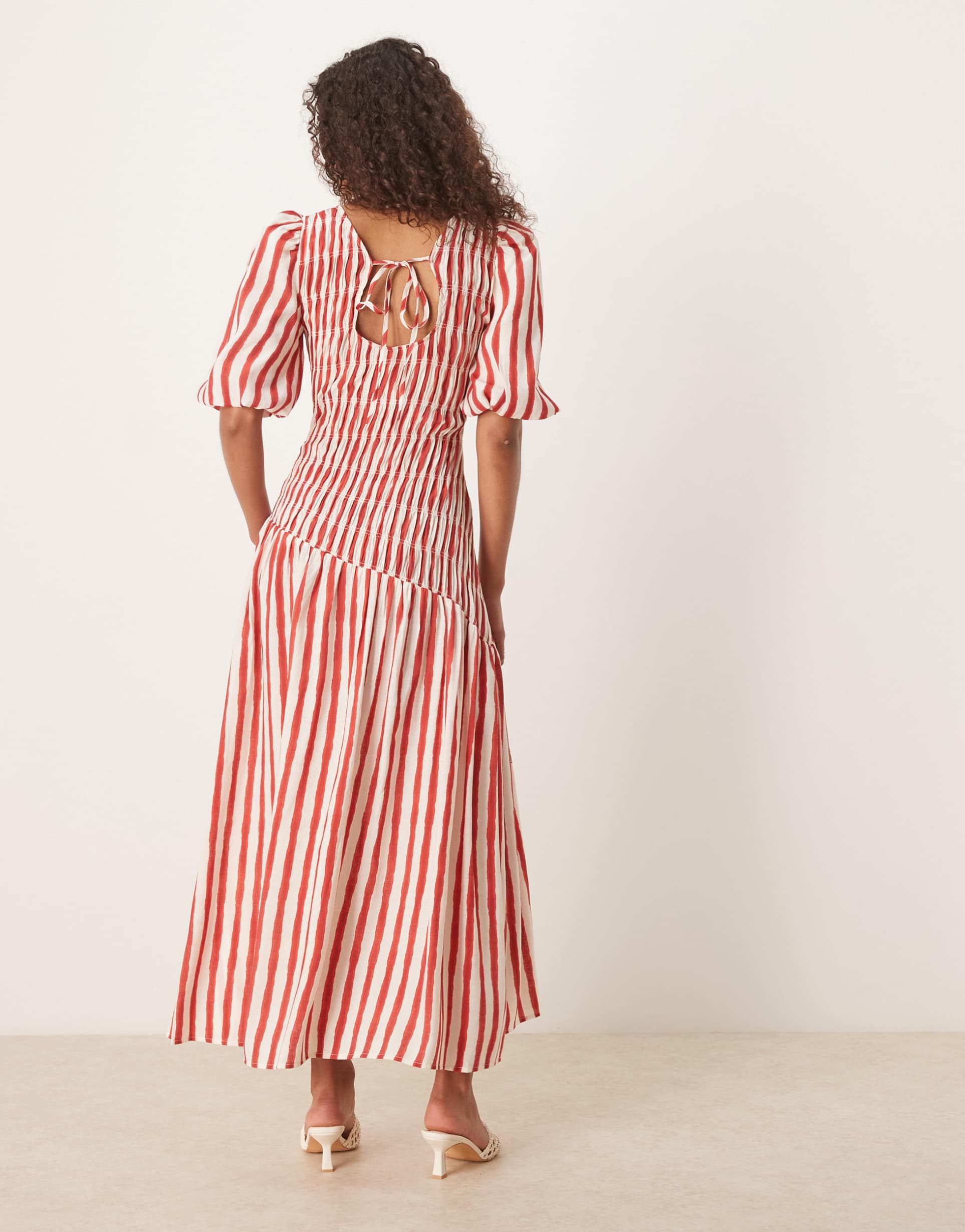 never fully dressed striped cotton midaxi dress in seahorse print