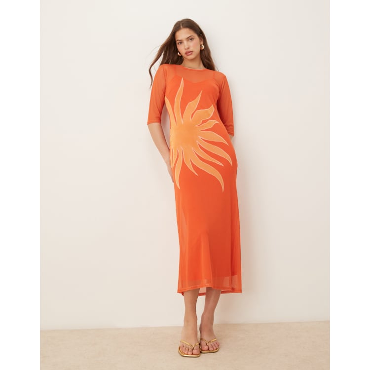 long sleeve mesh asymmetrical draped maxi dress Catherine Yellow Asymmetrical Pleated Long-Sleeve Maxi Dress, L / Yellow