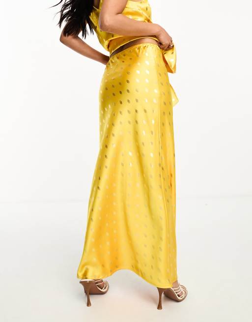 Never Fully Dressed sunshine tie maxi skirt co ord in golden yellow