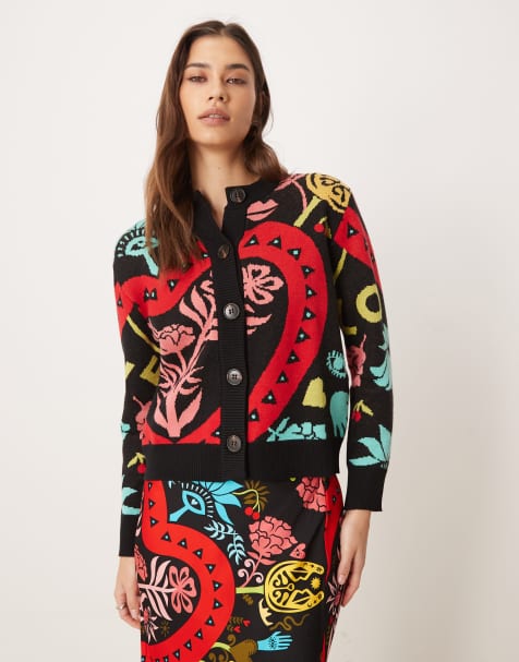 Never Fully Dressed – Taillierte Strickjacke mit leuchtendem, abstraktem Muster, Kombiteil - view 1