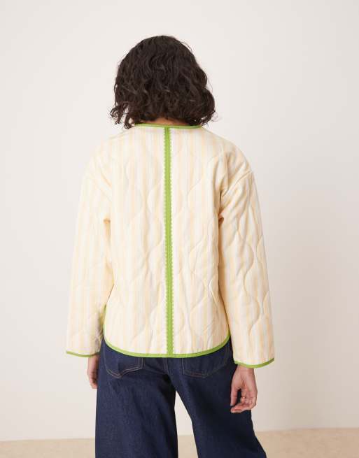 Never Fully Dressed tassel trim striped jacket in cream, 2 of 4