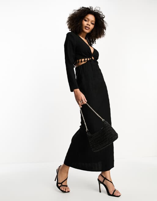 Asos black tassel outlet dress