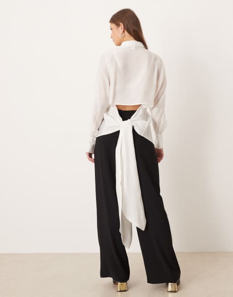 Never Fully Dressed tie back shirt in white - view 1