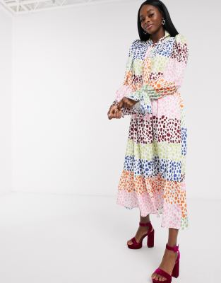 multi coloured spotty dress