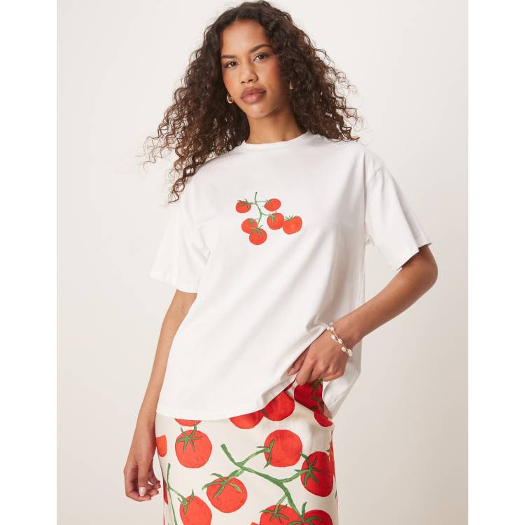 Never Fully Dressed tomato baby tee in white - part of a set | ASOS