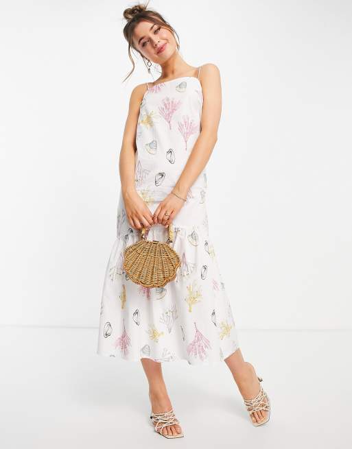 ランキング受賞 ネバーフリードレス Never Fully Dressed レディース ワンピース ミドル丈 ワンピース ドレス Trapeze Midi Dress In Pink Sealife Prin 最新の激安 Hokkaidoizakaya Id