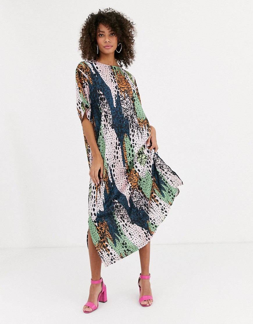 Never Fully Dressed - Veelkleurige jurk met panelen en luipaardprint-Multi