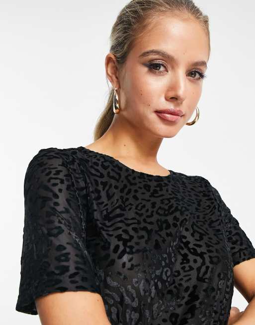 SMYTHE Leopard Velvet outlets Devoré Ruched Mini Black Dress