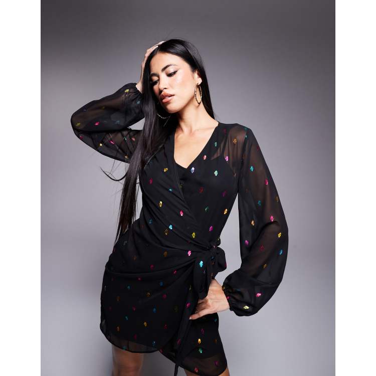 Never Fully Dressed Vienna multi-colour metallic mini dress in