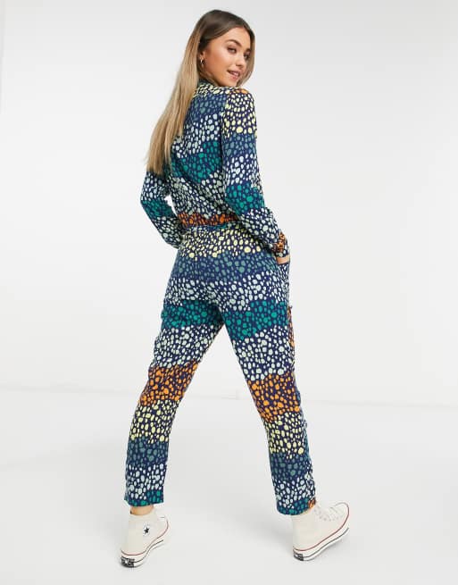 Never Fully Dressed – Wickel-Jumpsuit mit Schnürung, umgeschlagenen Ärmeln und verschiedenen Punktemustern, 2 von 4