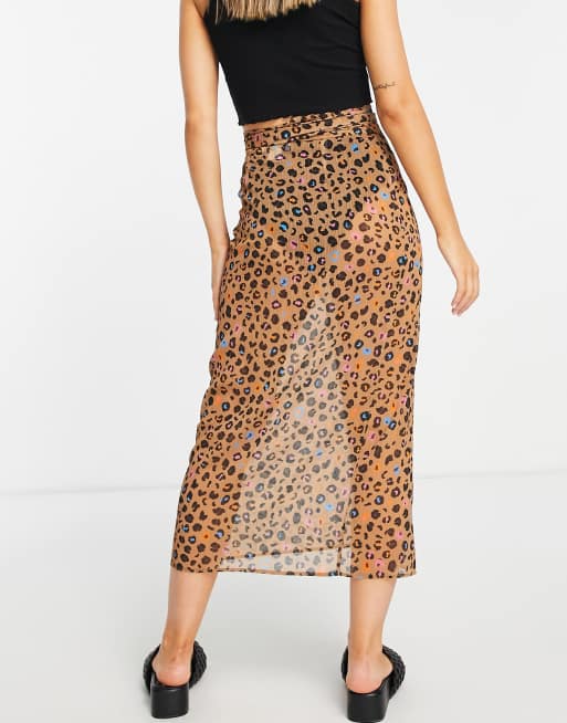 Leopard wrap shop skirt asos