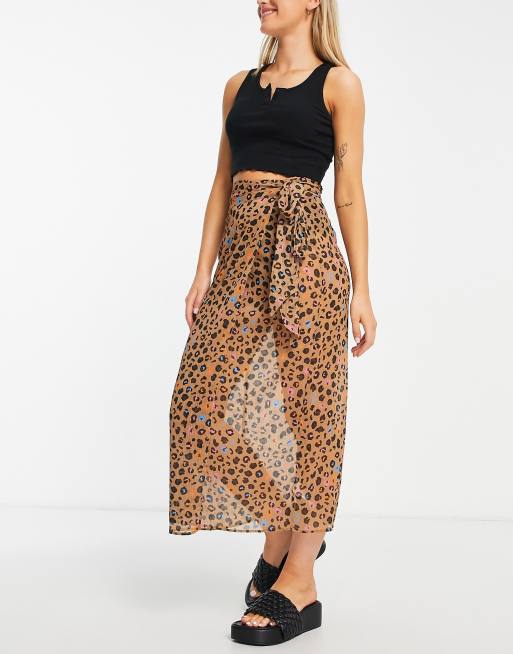 Leopard print wrap discount skirt never fully dressed